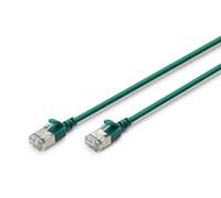 Digitus LAN cable Cat. 6A - 0.3m - slim version AWG 32/7 - 10 Gbit/s - RJ45 network cable - F/FTP - PoE+ - LSZH - Compatible with Cat. 7, Cat. 6, Cat. 5e - green