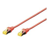 DIGITUS LAN cable Cat 6A - 0.5 m - S/FTP shielded - 10 Gbps - 500 MHz - PoE++ - AWG 26/7 - LSZH - RJ45 network cable - Compatible with Cat6 and Cat7 - Red