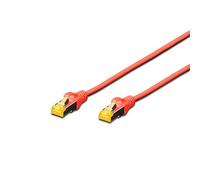 DIGITUS LAN cable Cat 6A - 0.5 m - S/FTP shielded - 10 Gbps - 500 MHz - PoE++ - AWG 26/7 - LSZH - RJ45 network cable - Compatible with Cat6 and Cat7 - Red