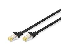 DIGITUS LAN Cable Cat 6A - 0.5m - RJ45 Network Cable - S/FTP Shielded - Compatible with Cat6 & Cat7 - Black