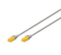 DIGITUS LAN Cable Cat 6A - 0.5m - Slim - RJ45 Network Cable - UTP Unshielded - Compatible with Cat6 - Gray