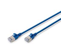 Digitus LAN cable Cat. 6A - 0.5m - slim version AWG 32/7 - 10 Gbit/s - RJ45 network cable - F/FTP - PoE+ - LSZH - Compatible with Cat. 7, Cat. 6, Cat. 5e - blue
