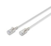 Digitus LAN cable Cat. 6A - 0.5m - slim version AWG 32/7 - 10 Gbit/s - RJ45 network cable - F/FTP - PoE+ - LSZH - Compatible with Cat. 7, Cat. 6, Cat. 5e - grey