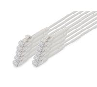 DIGITUS LAN Cable Cat 6A - 1.5 m - 10 pieces - 10 Gbps - Flexible plug - Slim version AWG 32-7 - RJ45 network cable - F-FTP - PoE+ - LSZH - Compatible with Cat7, Cat6, Cat5e - Grey