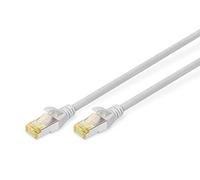 DIGITUS LAN Cable Cat 6A - 1.5m - RJ45 Network Cable - S/FTP Shielded - Compatible with Cat6 & Cat7 - Gray