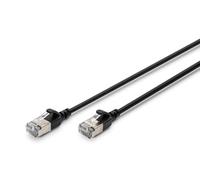 Digitus LAN cable Cat. 6A - 1.5m - slim version AWG 32/7 - 10 Gbit/s - RJ45 network cable - F/FTP - PoE+ - LSZH - Compatible with Cat. 7, Cat. 6, Cat. 5e - black