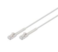 DIGITUS LAN cable Cat 6A - 1 m - 1 piece - 10 Gbps - flexible plug - slim version AWG 32-7 - RJ45 network cable - F-FTP - PoE+ - LSZH - compatible with Cat7, Cat6, Cat5e - grey
