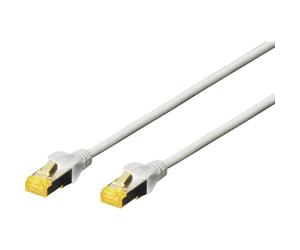 DIGITUS LAN Cable Cat 6A - 1 m - S/FTP Shielded - 10 Gbps - 500 MHz - PoE++ - AWG 26/7 - LSZH - RJ45 Network Cable - Compatible with Cat6 and Cat7 - Grey
