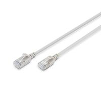 DIGITUS LAN Cable Cat 6A - 10m - Slim Version AWG 32-7 - 10 Gbps - RJ45 Network Cable - F-FTP - PoE+ - LSZH - Compatible with Cat7, Cat6, Cat5e - Grey