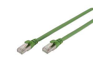 DIGITUS LAN Cable Cat 6A - 1m - PUR Network Cable - S/FTP Shielded - Oil & UV Resistant - 10 Gbps - Compatible with Cat6 - Green