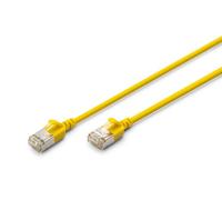 Digitus LAN cable Cat. 6A - 1m - slim version AWG 32/7 - 10 Gbit/s - RJ45 network cable - F/FTP - PoE+ - LSZH - Compatible with Cat. 7, Cat. 6, Cat. 5e - yellow