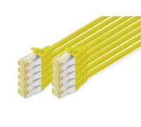 DIGITUS LAN Cable Cat 6A - 2m - 10 Pieces - RJ45 Network Cable - S/FTP Shielded - 10 Gbps - Compatible with Cat6 and Cat7 - Yellow