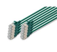 Digitus LAN cable Cat 6A - 2 m - 10 pieces - Slim - F/FTP - Green | 10 Gbit/s - Shielded - PoE+ - AWG 32/7 - LSZH - RJ45 network cable - Compatible with Cat 6 and Cat 7