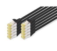 DIGITUS LAN cable Cat 6A - 2m - 10 pieces - RJ45 network cable - S/FTP shielded - Compatible with Cat-6 & Cat-7 - black