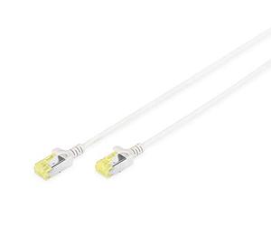 DIGITUS LAN Cable Cat 6A - 2m - Slim - RJ45 Network Cable - U/FTP Shielded - 10 Gbps - Compatible with Cat6 - Gray