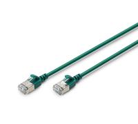 Digitus LAN cable Cat. 6A - 2m - slim version AWG 32/7 - 10 Gbit/s - RJ45 network cable - F/FTP - PoE+ - LSZH - Compatible with Cat. 7, Cat. 6, Cat. 5e - green