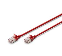 Digitus LAN cable Cat. 6A - 2m - slim version AWG 32/7 - 10 Gbit/s - RJ45 network cable - F/FTP - PoE+ - LSZH - Compatible with Cat. 7, Cat. 6, Cat. 5e - red
