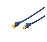 DIGITUS LAN Cable Cat 6A - 3 m - S/FTP Shielded - 10 Gbps - 500 MHz - PoE++ - AWG 26/7 - LSZH - RJ45 Network Cable - Compatible with Cat6 and Cat7 - Blue