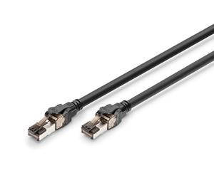 Digitus LAN cable Cat 8.1-3 m - AWG 24/7 - up to 40 Gbit/s - RJ45 network cable - S/FTP - PoE++ - LSZH - Compatible with Cat7, Cat6A, Cat6 - Black