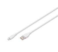 Digitus Lightning connection cable - USB 2.0-2m - USB-A to Lightning - high speed 480 Mbit/s - 12W Power Delivery - flexible silicone cable - white - for iPad, iPhone