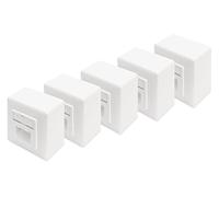 DIGITUS LSA junction box Cat-6-2 port RJ45-5 pieces - Surface-mounted or flush-mounted network socket - Horizontal feed - Design-compatible - 1 Gbps - Shielded - PoE-compatible - White RAL9003