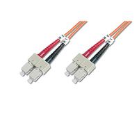 DIGITUS LWL patch cable OM1 - 5 m SC to SC fiber optic cable - LSZH - Duplex Multimode 50/125µ - 10 GBit/s - Orange