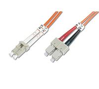 DIGITUS LWL patch cable OM2-10 m LC to SC fiber optic cable - LSZH - Duplex Multimode 50/125µ - 10 GBit/s - Orange