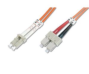 DIGITUS LWL patch cable OM2-10 m LC to SC fiber optic cable - LSZH - Duplex Multimode 50/125µ - 10 GBit/s - Orange