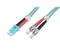 Digitus LWL patch cable OM3-1 m LC to ST fiber optic cable - LSZH - Duplex Multi