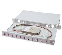 DIGITUS LWL Splice Box 12 LC Couplings - OM4-1HE 19 Inch - Multi-Mode Duplex - With Splice Cassette - Rack Installation