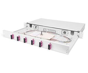 DIGITUS LWL Splice Box 6 Couplings - SC - OM4-1HE - 19 Inch - Multi-Mode Simplex - With Splice Cassette - Rack Mounting