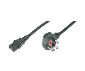 DIGITUS Mains connection cable - 1.8 m - BS 1363 90° to C13 - plug/socket - H05VV-F3G - 0.75 mm²