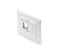 Digitus Modular junction box for Keystone module - 2 port - Straight outlet - with blanking plate - For multimedia and network Keystone modules - White RAL9003