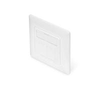 DIGITUS Modular junction box for Keystone modules - 2 port - 45 degree angled - Design compatible - With dust protection flap - Set - Empty box - White RAL9003