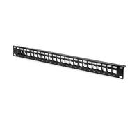 Digitus Modular Patch Panel 24-port. Mounting: Rack mounting Rack capacity: 1U Product colour: Black. Width: 483 mm Depth: 1.5 mm. Package width: 560 mm Package depth: 75 mm Package weight: 873.333 g.