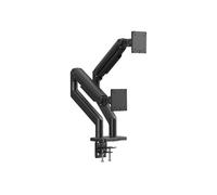 DIGITUS monitor mount - 2 screens - up to 45 inches - 20 kg load capacity - mechanical spring - for flat and curved monitors - VESA 75x75 100x100 - rotate, swivel, tilt - black