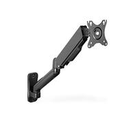DIGITUS monitor wall mount with gas pressure spring and swivel arm - for 15-32" screens - 9 kg max. load - VESA 75x75 & 100x100 - swivelling, tilting, rotating and height-adjustable - black