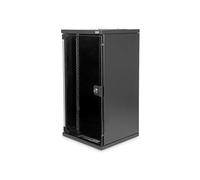DIGITUS Network cabinet 10" - 12U - wall mounting - 592x312x300mm - max. load 30kg - usable depth 250mm - black, DN-10-12U-B