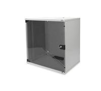 DIGITUS network cabinet - 19-inch rack 12 U - Unassembled - Wall mounting - 400 mm depth - Load capacity 60 kg - Glass door - SOHO series - Grey