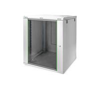 Digitus Network cabinet - 19 inch rack - 12U - 450mm depth - 320 mm maximum usable depth - wall mounting - load capacity 60kg - safety glass door - Dynamic Basic series - black