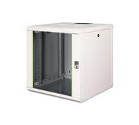DIGITUS Network Cabinet - 19-inch rack - 12U - 600 mm x 600 mm (WxD) - Internal depth 450 mm - Wall mounting - Load capacity 100 kg - Safety glass door - Protection class IP20 - Unique Series - Grey