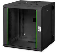Digitus Network cabinet - 19-inch rack - 12U - Wall mounted - pivotable - load capacity 80kg - Unique Series - black
