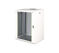 Digitus Network Cabinet - 19-inch rack - 16U - 600 mm x 450 mm (WxD) - usable depth 370 mm - wall-mounted - load capacity 100 kg - safety glass door - protection class IP20 - Unique Series - Grey