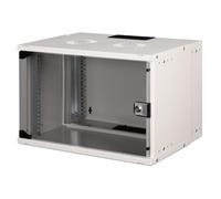 DIGITUS network cabinet - 19-inch rack 7 U - Unassembled - Wall mounting - 400 mm depth - 319,25 mm usable depth - Load capacity 60 kg - Glass door - SOHO Pro series - Grey