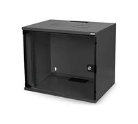 DIGITUS network cabinet - 19-inch rack 7 U - Unassembled - Wall mounting - 400 mm depth - Load capacity 60 kg - Glass door - SOHO series - Black