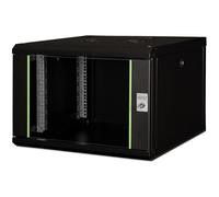 Digitus Network Cabinet - 19-inch rack - 7U - 600 mm x 600 mm (WxD) - usable depth 450 mm - wall-mounted - load capacity 100 kg - safety glass door - protection class IP20 - Unique Series - Black
