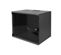 DIGITUS network cabinet - 19-inch rack 9 U - Unassembled - Wall mounting - 400 mm depth - Load capacity 60 kg - Glass door - SOHO series - Black