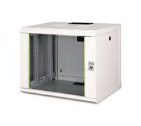 DIGITUS Network Cabinet - 19-inch rack - 9U - 600 mm x 450 mm (WxD) - usable depth 370 mm - wall-mounted - load capacity 100 kg - safety glass door - protection class IP20 - Unique Series - Grey