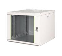 DIGITUS Network Cabinet - 19-inch rack - 9U - 600 mm x 600 mm (WxD) - Internal depth 450 mm - Wall-mounted - Load capacity 100 kg - Safety glass door - Protection class IP20 - Unique Series - Grey