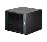 DIGITUS Network Cabinet - 19-inch Rack 9U - Unassembled - Wall-mounted - 600 mm depth - 470 mm usable depth - 60 kg load capacity - Glass door - Dynamic-N Series - Black
